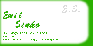 emil simko business card