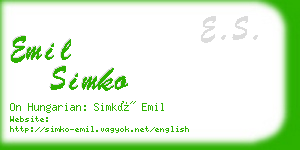 emil simko business card